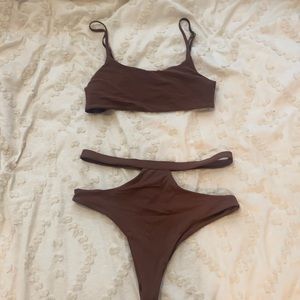 Po Swim brown high leg bikini
